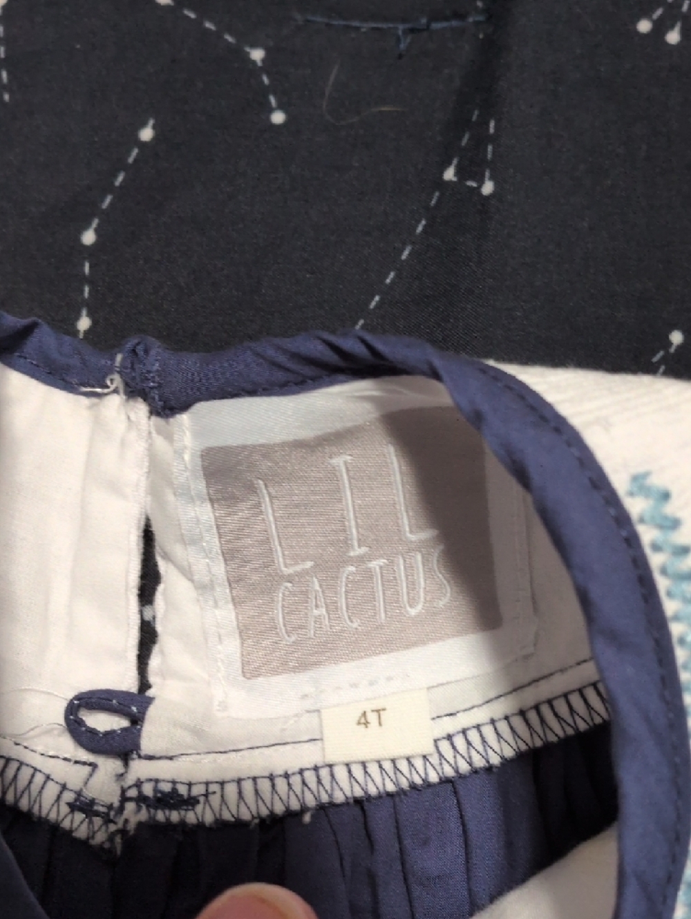 Nativity Navy Blue Toddler Dress with White Collar Detail - Picture 2 of 3